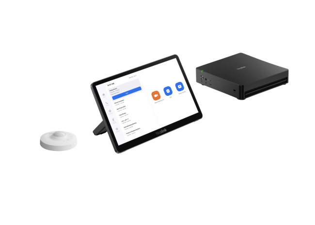 Zoom natif - Kit qui intègre le mini-PC MCore 4 haute performance,
l'écran tactile intuitif MTouch Plus et le capteur de détection RoomSensor