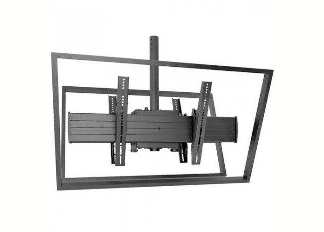 Chief XCB1U - Fusion Ceiling Series - Support plafond X-Large à simple colonne mode paysage inclinable pour 2 écrans dos à dos de 55
