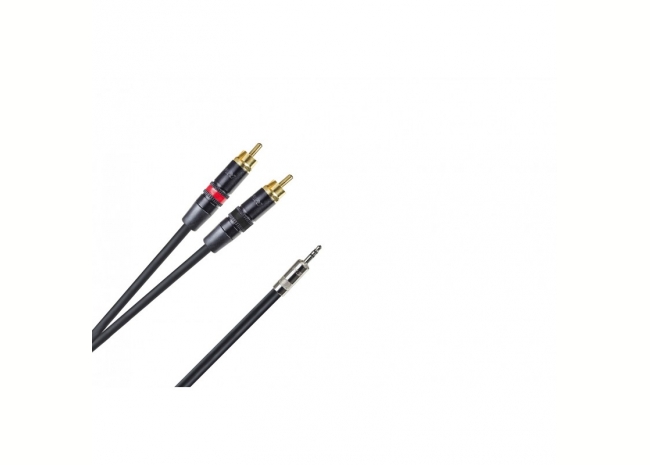 DCU Tecnologic Câble Audio Pro Jack 3.5 Stéréo Mâle à 2 x RCA Mâle - Noir DCU Tecnologic Câble Audio Pro Jack 3.5 Stéréo Mâle à 2 x RCA Mâle - Noir