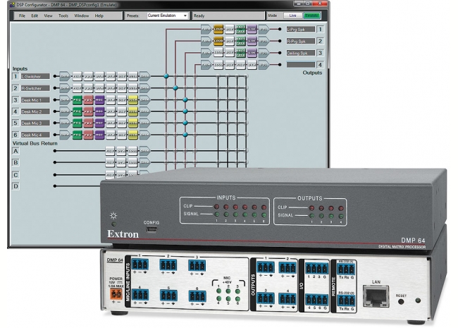 Extron DMP 64 - Matrice 6x4 à processeur numérique ProDSP
