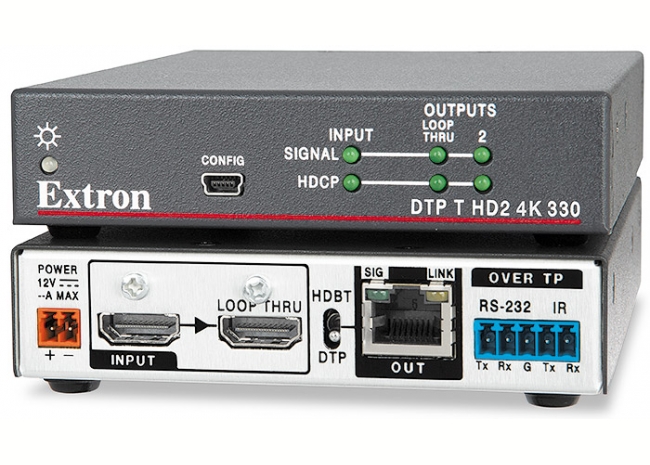 Extron DTP T HD2 4K 330 - Émetteur DTP longue distance pour HDMI doté d'une entrée avec sortie sonde - Compatible HDBaseT