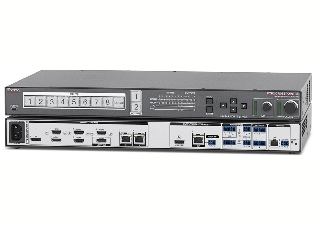 Extron DTP2 CrossPoint 82 - Grille de commutation 8x2 avec scaler 4K/60 - Compatible HDBaseT
