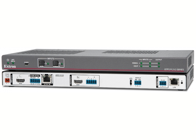 Extron DTP2 R 212 - Récepteur/sélecteur DTP2 HDMI 4K/60 avec désembeddage audio - Compatible HDBaseT 