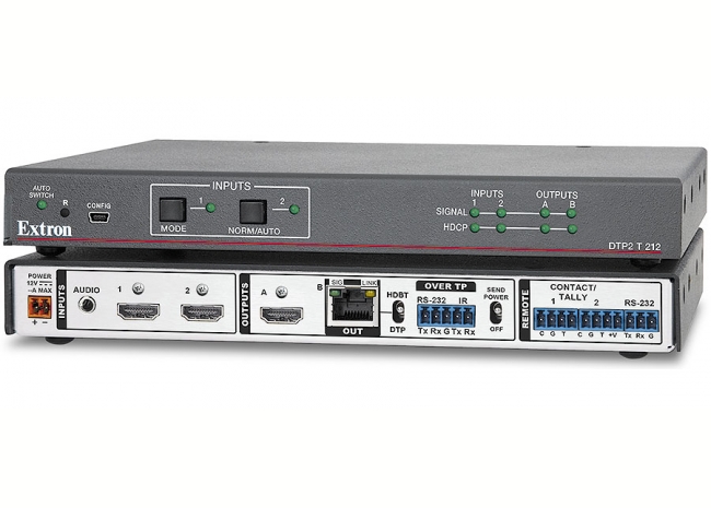 Extron DTP2 T 212 - Sélecteur HDMI 4K/60 à deux entrées avec émetteur DTP2 intégré et sortie HDMI 