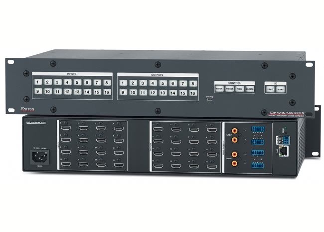 Extron DXP 1616 HD 4K Plus - Grille de commutation HDMI 4K/60 avec désembeddage audio 