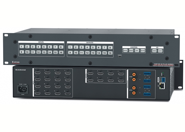 Extron DXP 168 HD 4K Plus - Grille de commutation HDMI 4K/60 avec désembeddage audio
