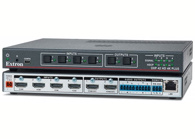 Extron DXP 42 HD 4K Plus - Grille de commutation HDMI 4K/60 avec désembeddage audio