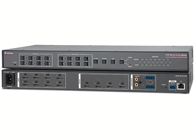 Extron DXP 84 HD 4K Plus - Grille de commutation HDMI 4K/60 avec désembeddage audio