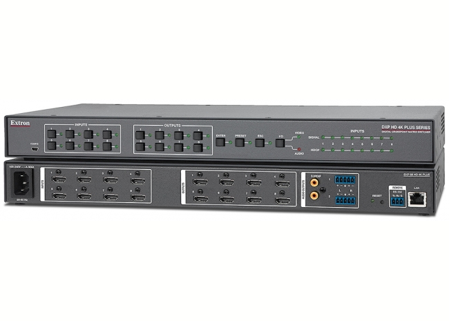 Extron DXP 88 HD 4K Plus - Grille de commutation HDMI 4K/60 avec désembeddage audio 