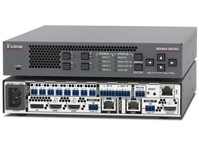 Extron IN1804 DI/DO - Sélecteur/scaler 4K/60 à quatre entrées - Compatible HDBaseT Extron IN1804 DI/DO - Sélecteur/scaler 4K/60 à quatre entrées - Compatible HDBaseT