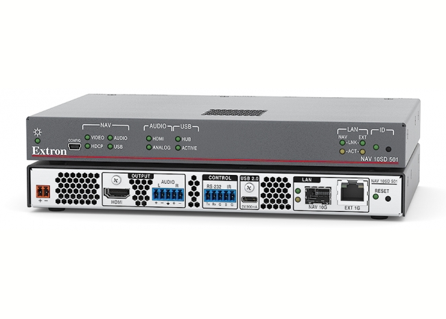 Extron NAV 10SD 501 - Décodeur AV Pro sur IP 10G avec scaler - HDMI, Ethernet et USB Extron NAV 10SD 501 - Décodeur AV Pro sur IP 10G avec scaler - HDMI, Ethernet et USB