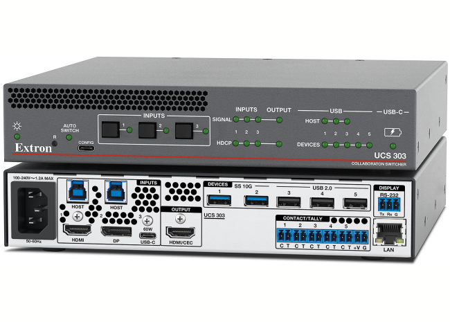 UCS 303 - Sélecteur de collaboration et de présentation 4K/60 à trois entrées