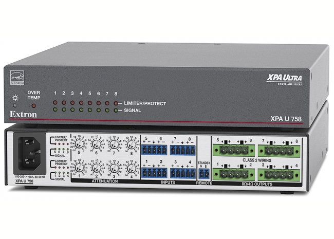 Extron XPA U 758 - Amplificateur basse impédance à huit canaux - 75W par canal