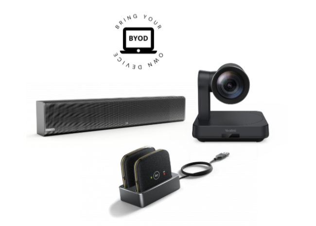 Yealink UVC84-BYOD-210-CPW65/B - Kit de réunion USB pour moyennes salles - UVC84, MSpeaker II, micro CPW65